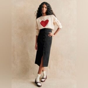 Sezane Rosalba Black Skirt Size 10